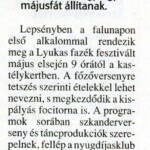 Fejér Megyei Hírlap 2010.04.29-i tudósítása